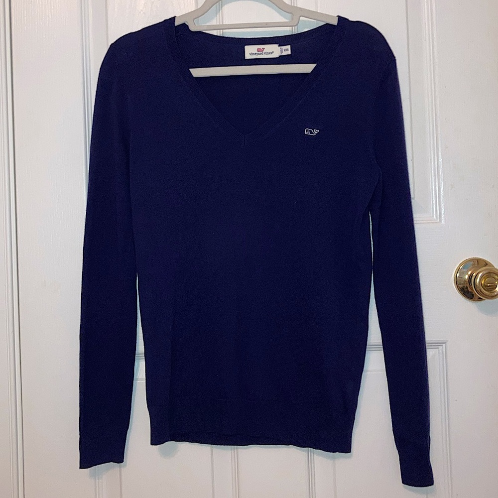 Never Worn Vineyard Vines Navy Blue V Neck Sweater